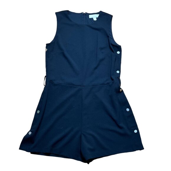 MICHAEL KORS Michael Kors Medium black Leena Snap Short Tie Waist Romper SIZE M - Picture 3 of 6